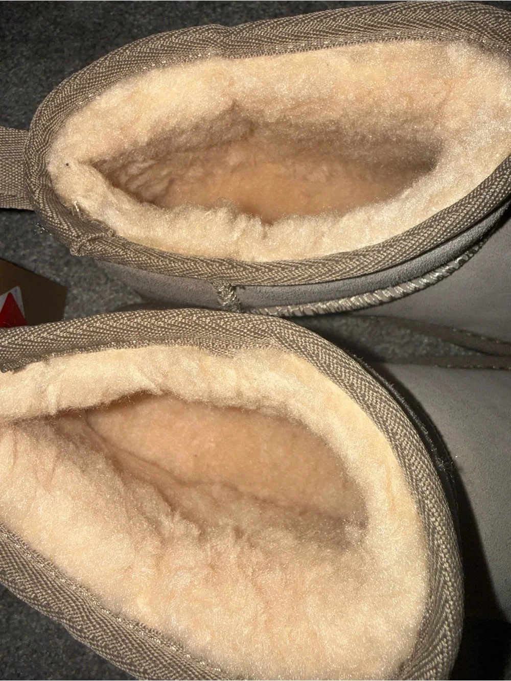 BearPaw Women's Short Shearling Boots in Taupe